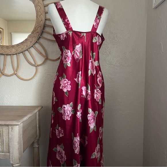 Vintage Slip Satin Silk Floral Lace Romantic Whimsical Sexy Coquette Fairy Dress - Picture 7 of 13